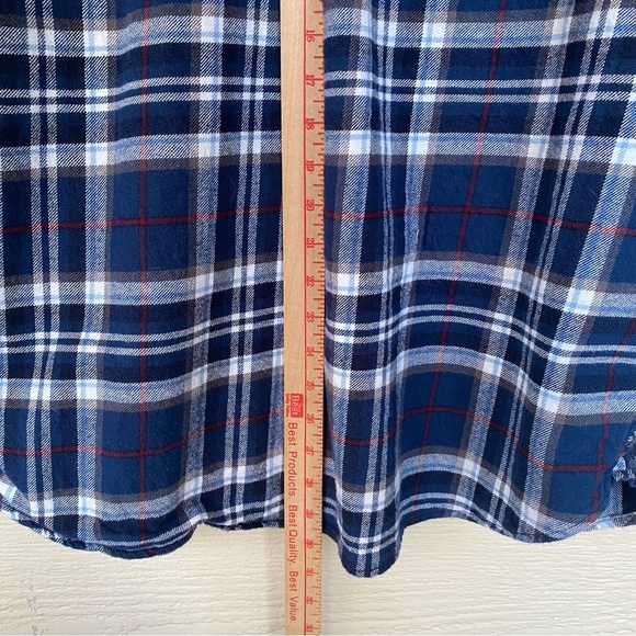 Jachs Mens 2XL Blue‎ Plaid Flannel Shirt 100% Cotton Button Down Mid Weight - Picture 10 of 13